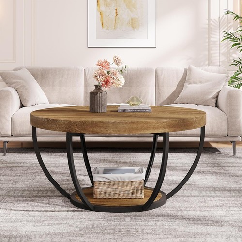 Round coffee table - round, industrial