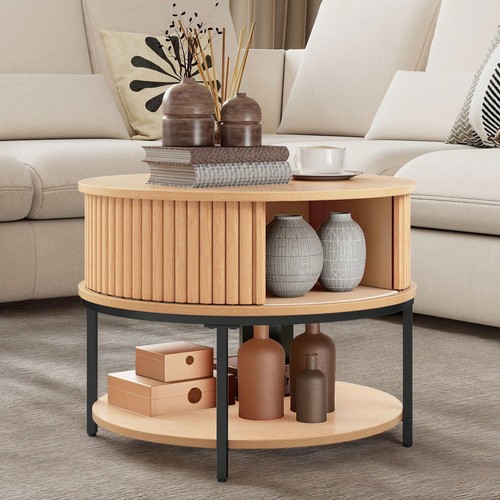 Champagne round coffee table - coffee,