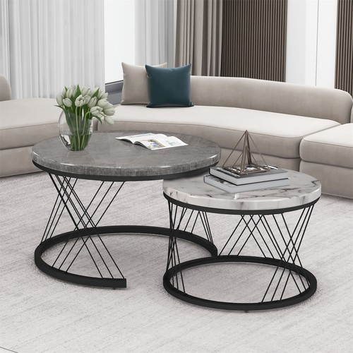 Round nesting coffee - coffee, table