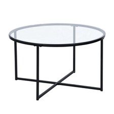 80cm Round Glass Table Coffee