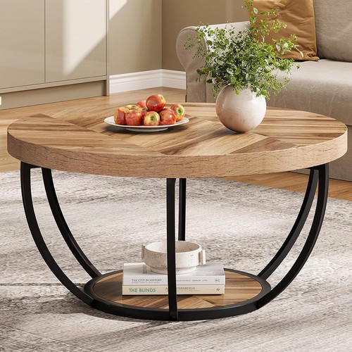 Round coffee table tier - round, 2-tier
