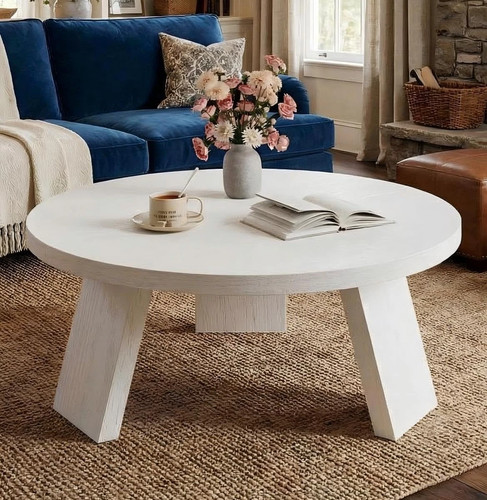 Wooden round coffee - wooden, table