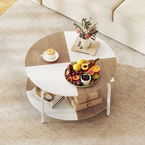 Round coffee table tier - round, 2-tier