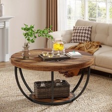 2-Tier Round Coffee Table with