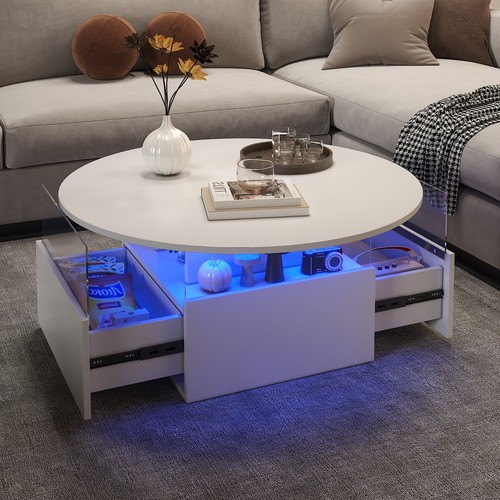 Coffee table with led lights - with,