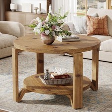 Solid Wood Round Coffee Table