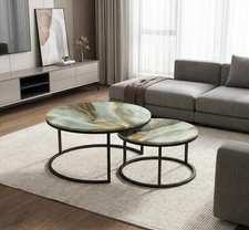 Black & Wave Marble Round