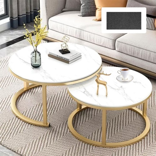 Round coffee table set - table, of