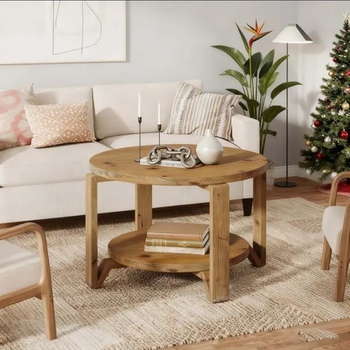 Solid wood round coffee table - solid,