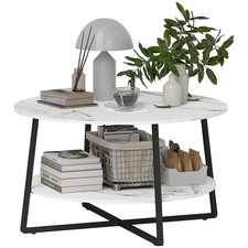 HOMCOM Round Coffee Table with